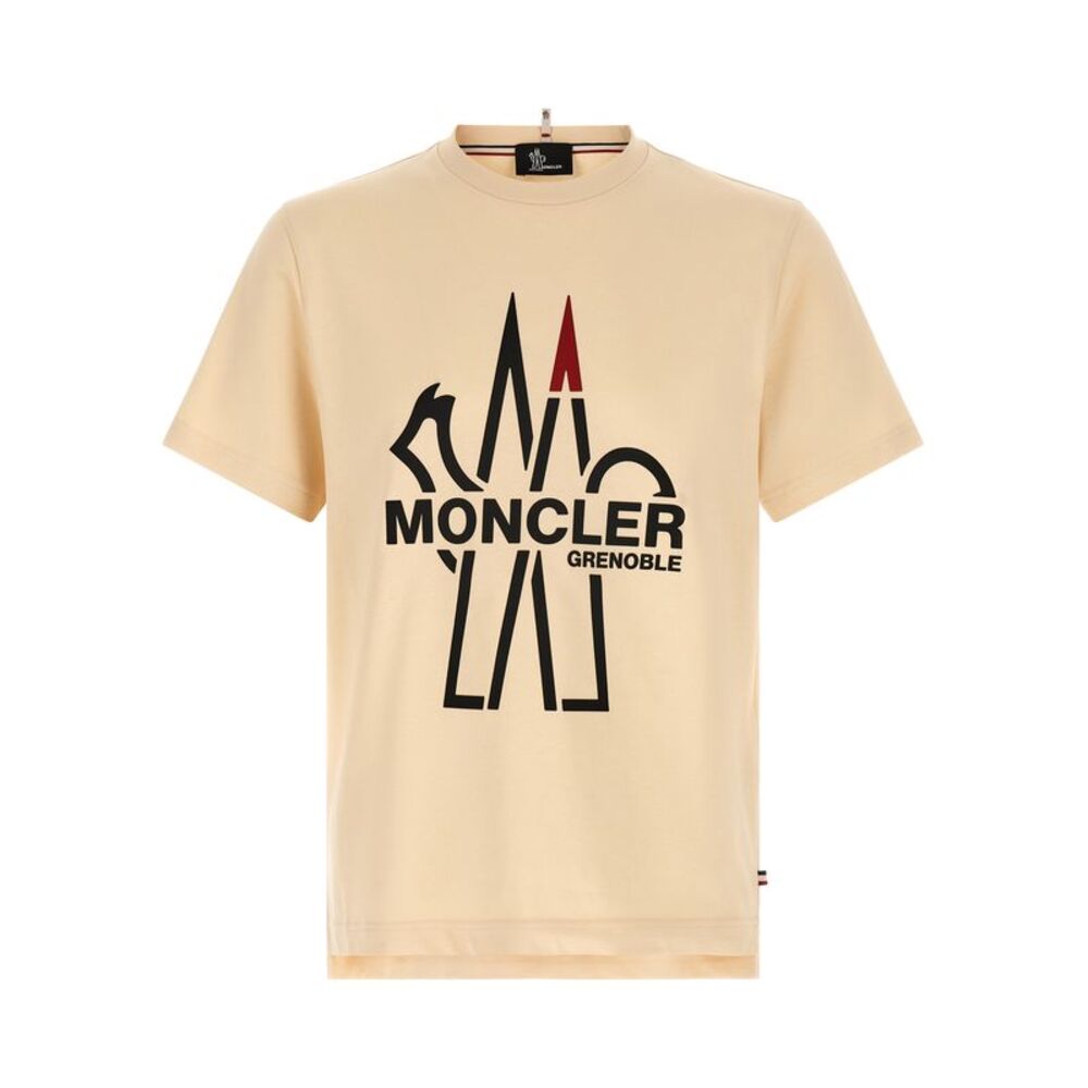 Moncler Grenoble Beige Cotton Men's T-Shirt